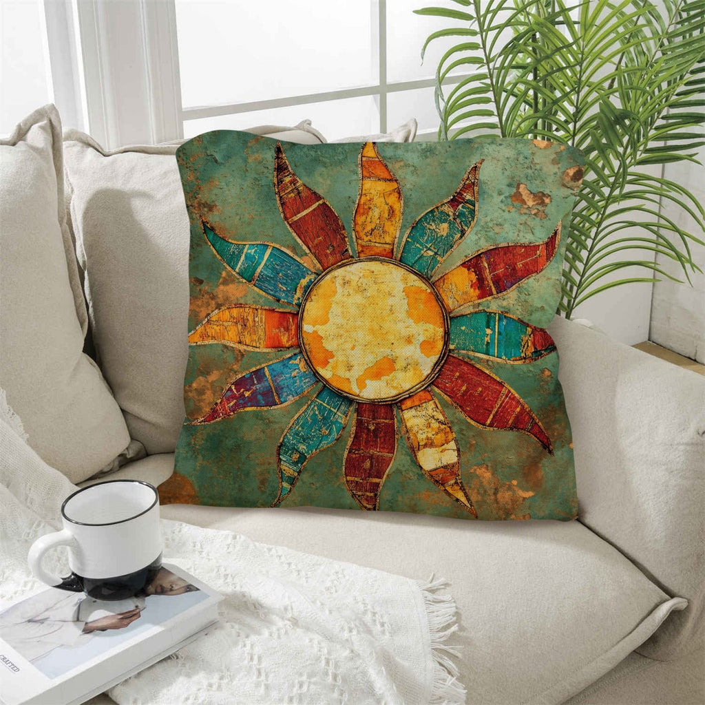 Colores de Mexico Sun Face Throw Pillow Case Made in America Baha Ranch Western Wear