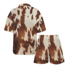 Baha Ranch Cow Print Women's Pajama Set Made in America Baha Ranch Western Wear