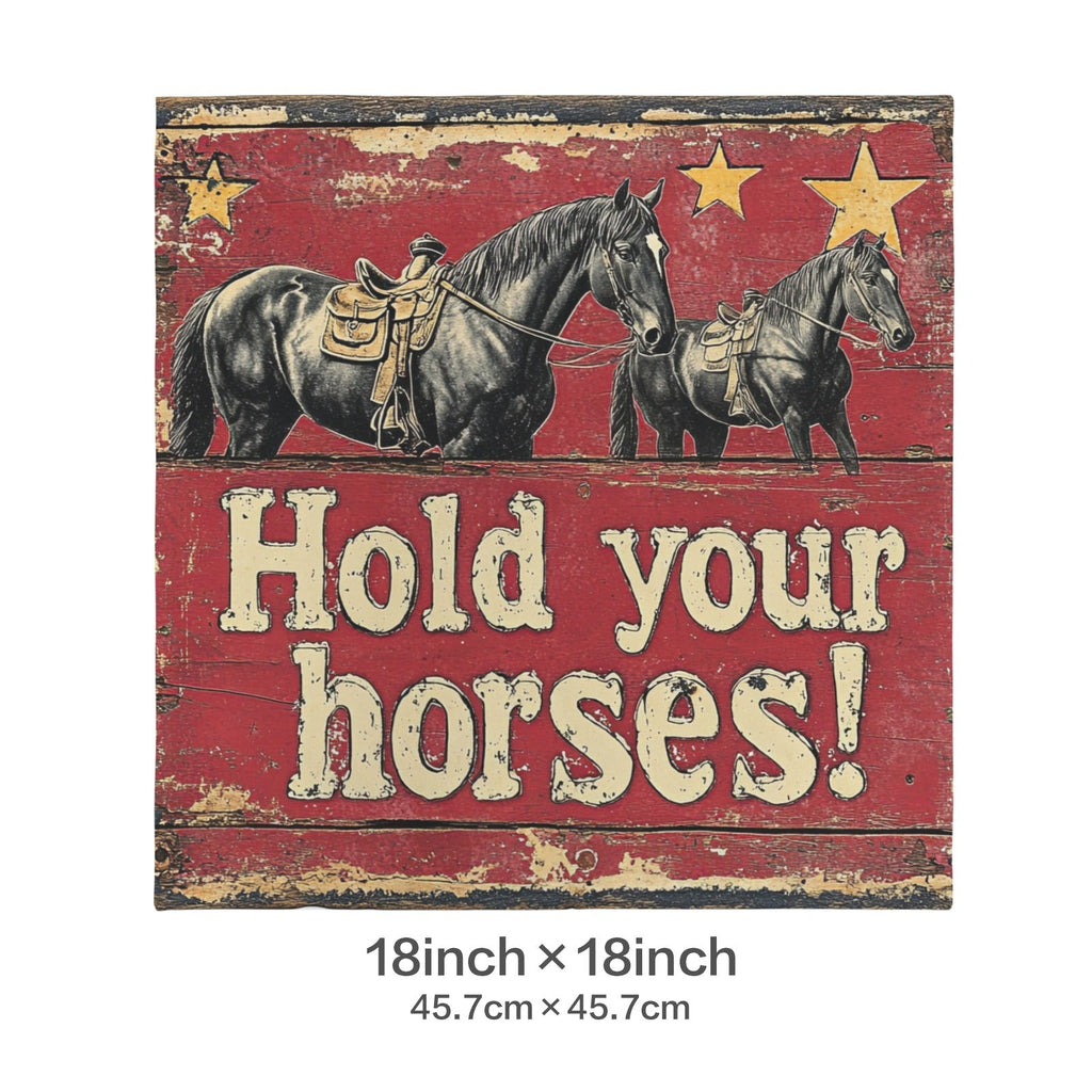 Baha Ranch Hold Your Horses Velvety Soft Pillow Case Made in America Baha Ranch Western Wear