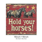 Baha Ranch Hold Your Horses Velvety Soft Pillow Case Made in America Baha Ranch Western Wear