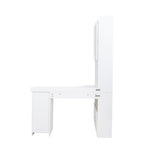 L-Shaped Corner Computer Desk  for Home Office or Study desk, Study Modern Style Table with Drawers, Bookshelf & Hutch, 2-in-1 L-Shaped Design, Large Working Space,white