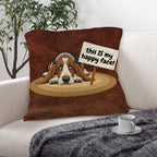 Baha Ranch Basset Hound This is My Happy Face Throw Pillow Case Made in America Baha Ranch Western Wear