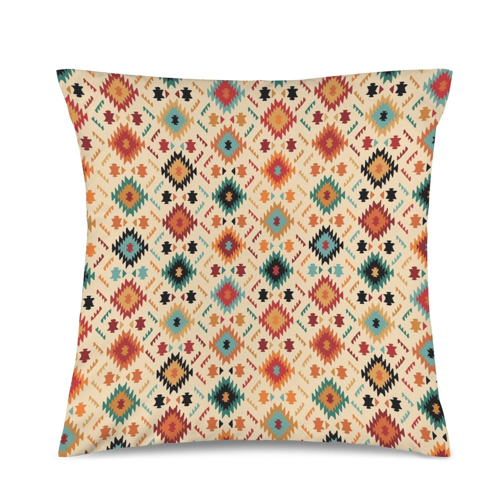 Cream Aztec Velvet Soft Throw PIllow Case Made in America Baha Ranch Western Wear