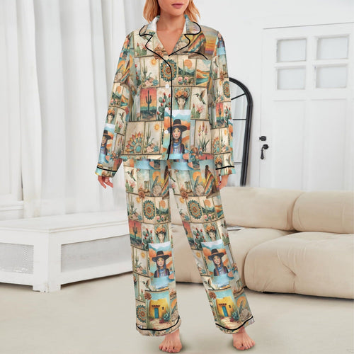 Baha Ranch Colores de Mexico Pictures of the Southwest Satin Pajamas Baha Ranch Western Wear