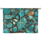 Turquoise Window Curtains 28"x40" (2-Piece) Made in America Baha Ranch Western Wear
