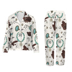 Baha Ranch Brands & Turquoise Cowgirl Christmas Western Cowprint Satin Pajamas Baha Ranch Western Wear