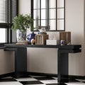 66' Extra Wide Real Wood Veneered Console Table, Minimalist Sofa Table Behind Couch for Entryway, Hallway, Living Room, Home Office, Black
