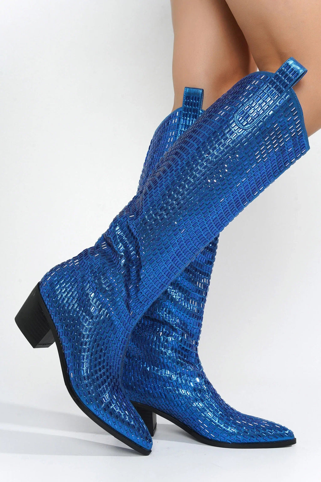 Blazing Boots - Blue or Silver -  Cowgirl Sparkle Holiday Western Baha Ranch Western Wear
