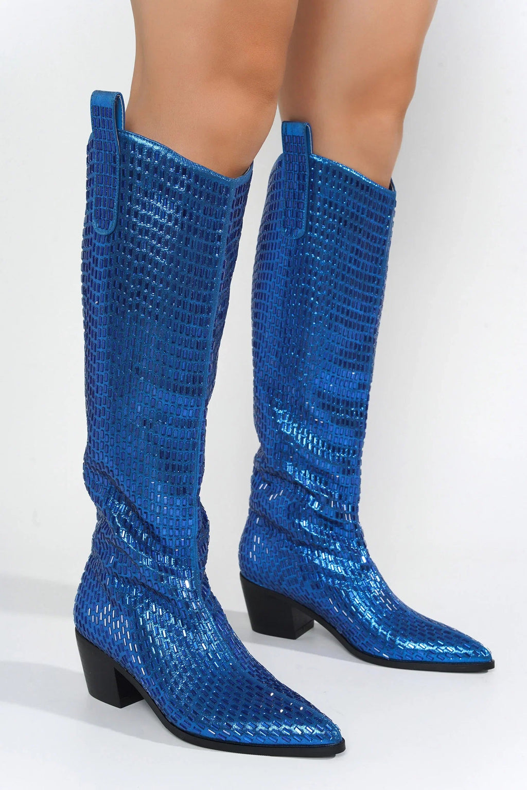 Blazing Boots - Blue or Silver -  Cowgirl Sparkle Holiday Western Baha Ranch Western Wear