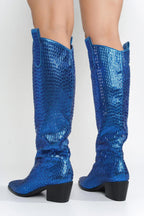 Blazing Boots - Blue or Silver -  Cowgirl Sparkle Holiday Western Baha Ranch Western Wear