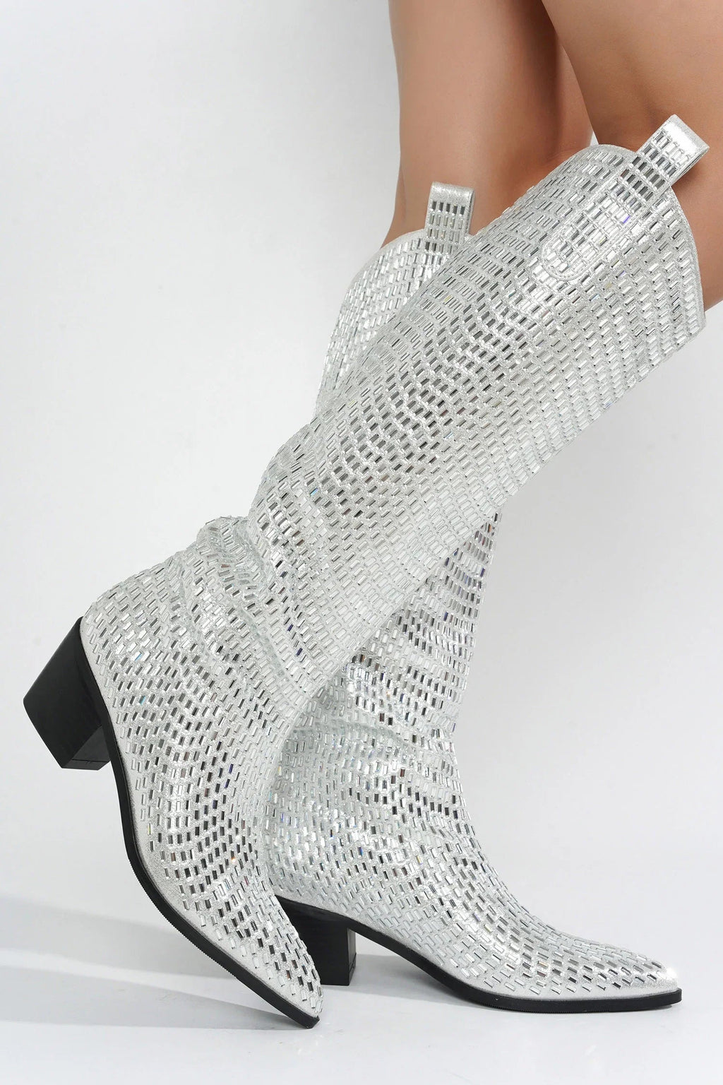 Blazing Boots - Blue or Silver -  Cowgirl Sparkle Holiday Western Baha Ranch Western Wear