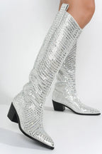 Blazing Boots - Blue or Silver -  Cowgirl Sparkle Holiday Western Baha Ranch Western Wear