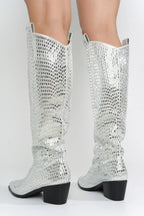 Blazing Boots - Blue or Silver -  Cowgirl Sparkle Holiday Western Baha Ranch Western Wear