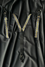 Sicily Lemon Yellow Floral Patterned Silk Suspenders ETNA