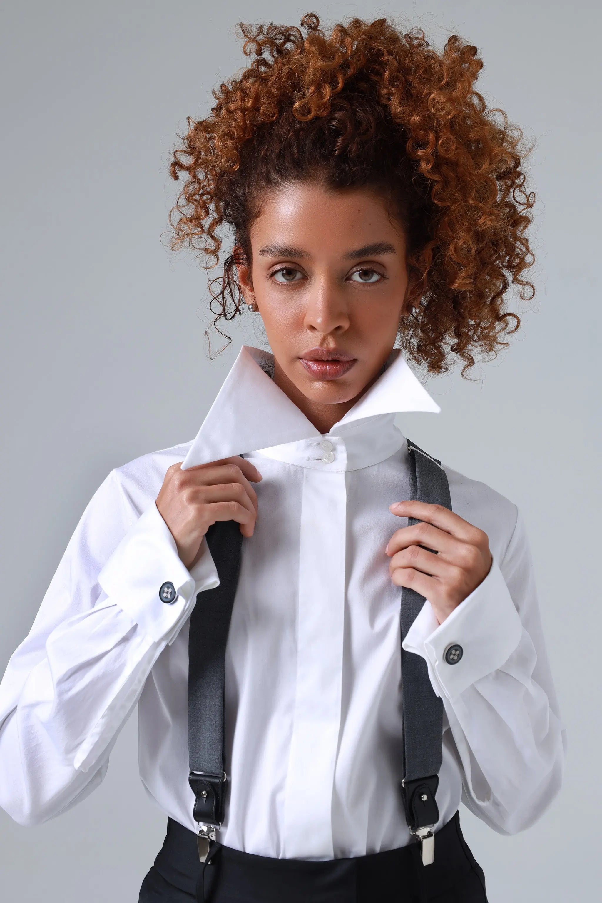 Sophia Grey Ultra-Fine Virgin Wool Suspenders ETNA