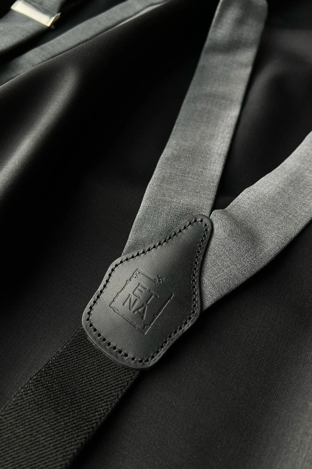 Sophia Grey Ultra-Fine Virgin Wool Suspenders ETNA