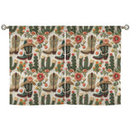 Cactus and Boots Curtains 28"x40" (2-Piece) Made in America Baha Ranch Western Wear