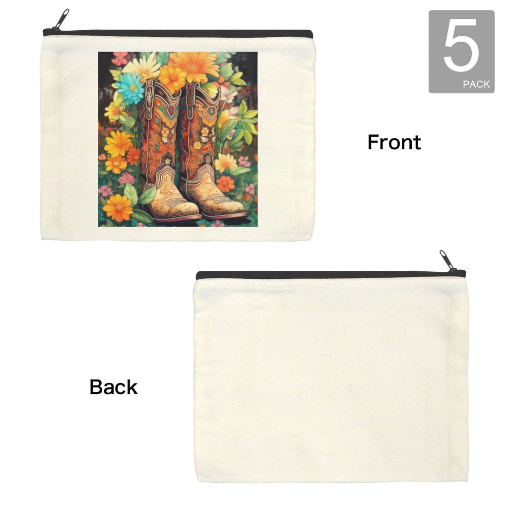 Floral Cowboy Boots Cosmetic Bag  Pack of 5 Made in America Baha Ranch Western Wear
