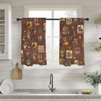 Vintage Cowboy Collage Western Curtains 28" x 40" Made in America Baha Ranch Western Wear