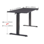 Electric Standing Desk, Adjustable Height Stand up Desk, 24x48 Inches Sit Stand Home Office Desk,Black Frame/Black Top