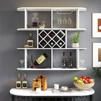 Large Wall Mounted 3 Tier  Rustic Bottle Wine Rack,Multifunctional Wooden Wall Mounted Wine Rack,Storage Rack with Wine Glass Holder,mounted wall Storage winerack Rack for Home Bar Dining Room Decor