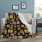 Vintage Cowgirl Collage Micro Fleece Throw Blanket 60" x 80" Made in America Baha Ranch Western Wear