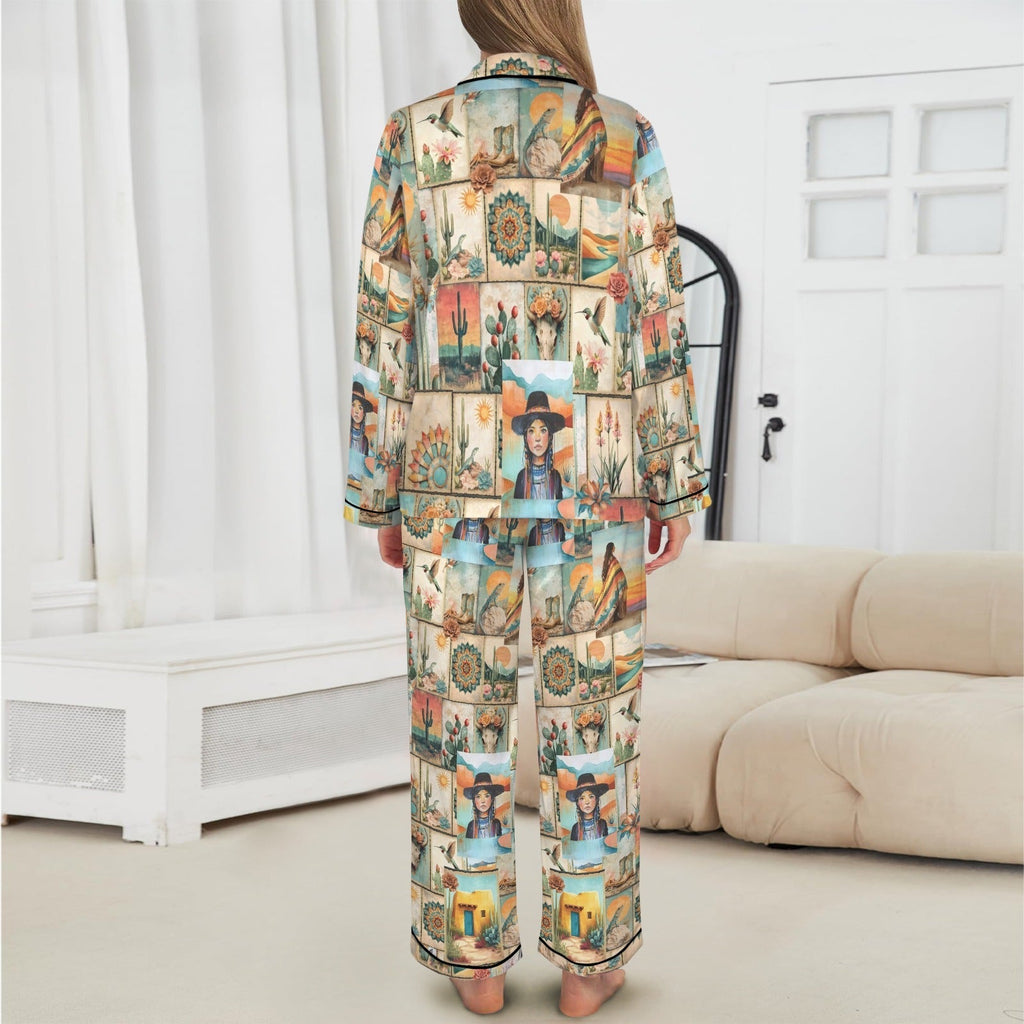 Baha Ranch Colores de Mexico Pictures of the Southwest Satin Pajamas Baha Ranch Western Wear