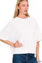 Zenana Double Knit Banded Bottom Short Sleeve Top