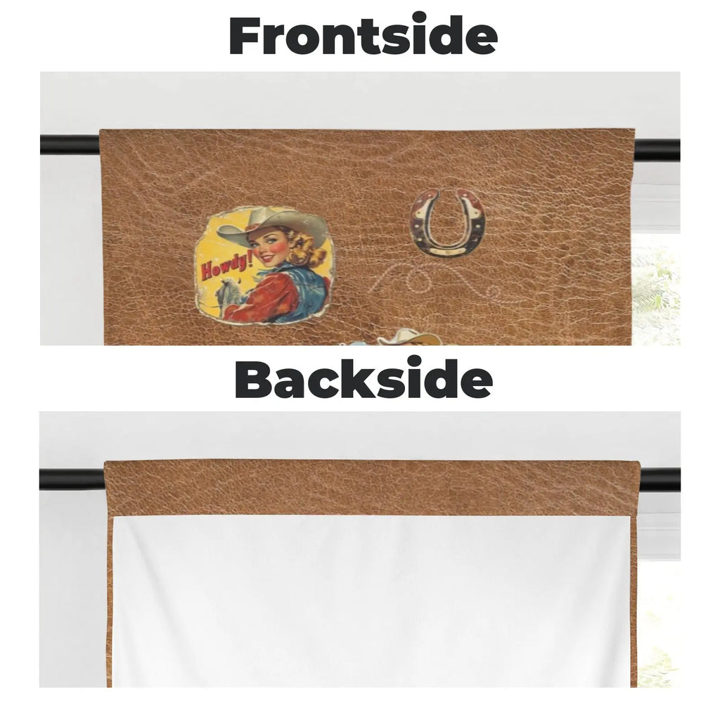 Vintage Cowgirl Window Curtains 28"x40" (2-Piece) Made in America Baha Ranch Western Wear
