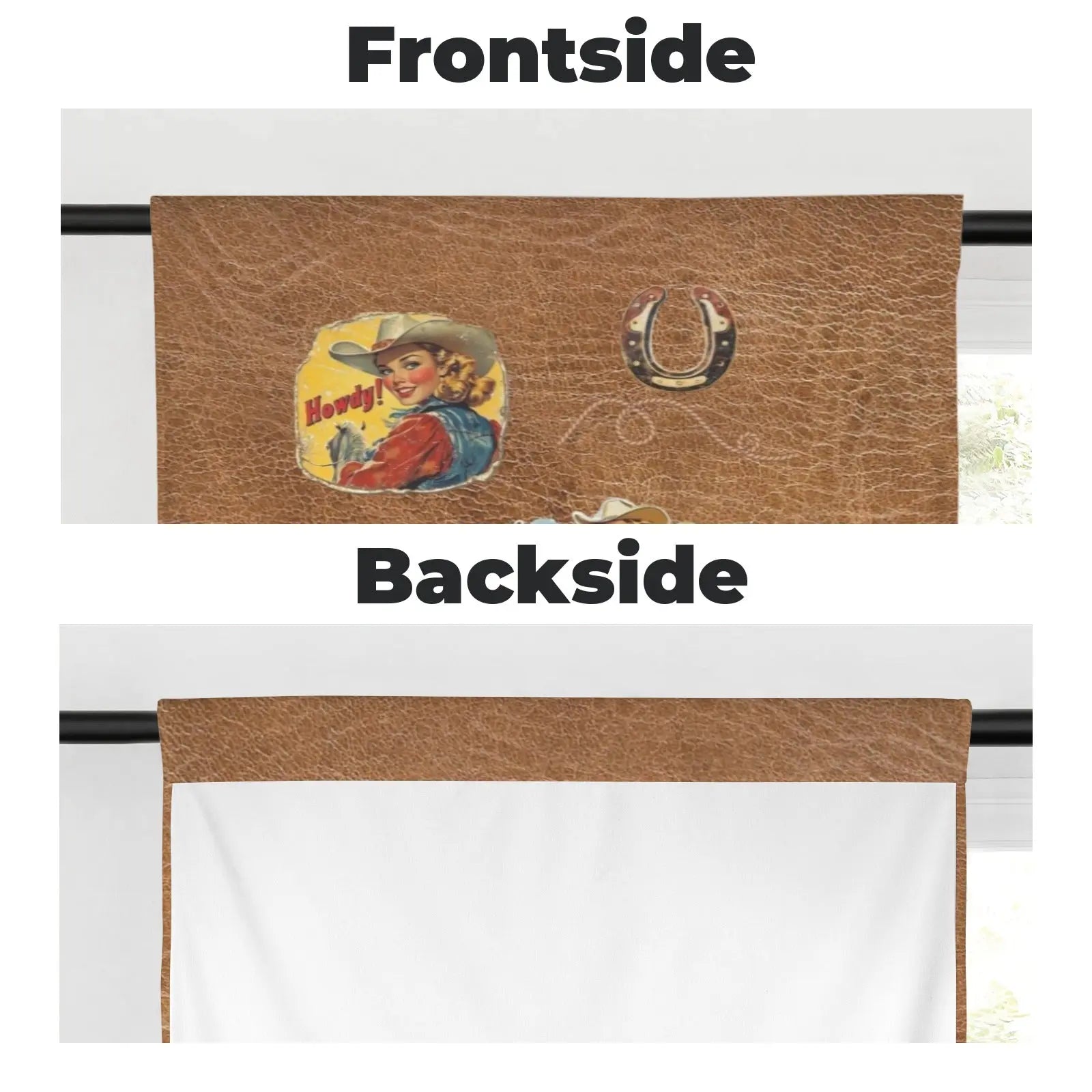 Vintage Cowgirl Window Curtains 28"x40" (2-Piece) Made in America Baha Ranch Western Wear