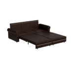 93.7 ' Pull Out Sofa Bed, 3-in-1 Faux Leather Convertible Sleeper Sofa with Nailhead Trim & Rolled Arm,Multi-Functional Sofa Bed for Living Room,Bedroom,Apartment,Office