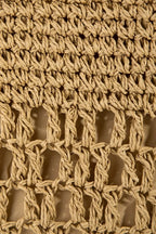 Fame Intricate Straw Braided Large Tote Bag