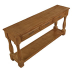 63inch Long Wood Console Table with 3 Drawers and 1 Bottom Shelf for Entryway Hallway Easy Assembly Extra-thick Sofa Table( Brown)