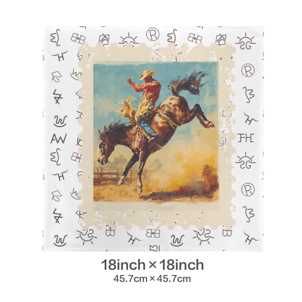 Baha Ranch Stamped Rodeo 2 Velvety Soft Pillow Case Made in America Baha Ranch Western Wear