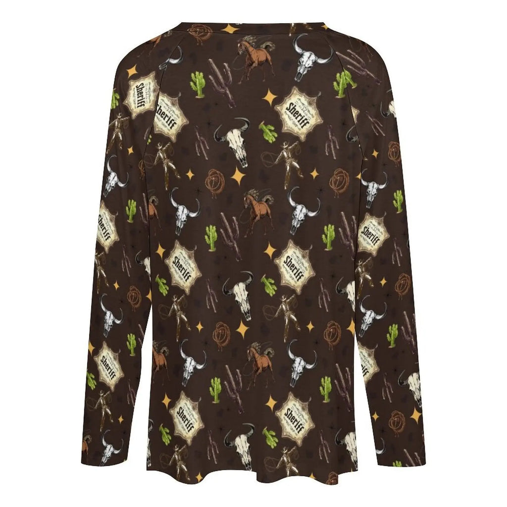 Baha Ranch Western Print Long Sleeve Tee Baha Ranch Western Wear