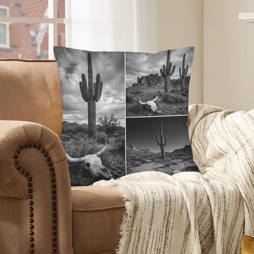 Baha Ranch Black White Desert Velvety Soft Pillow Case Made in America Baha Ranch Western Wear