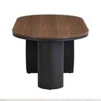 Luxury Industrial Oval Coffee Table, 47.24'' Coffee Table with Storage Drawer, Black Metal Center Table for Living Room