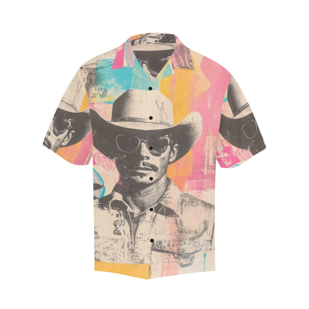Baha Ranch Retro Pop Western Cool Cowboy Men's Camp Shirt Baha Ranch Western Wear