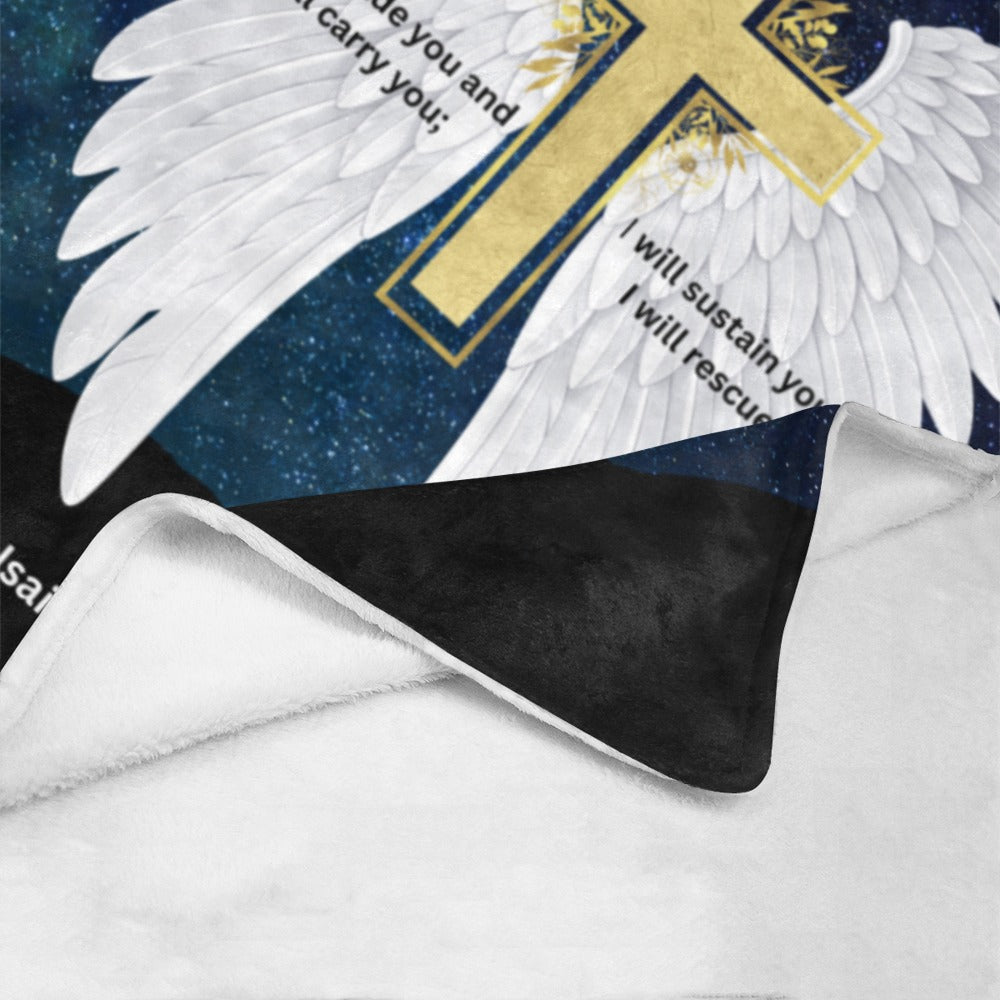 I Will Rescue You Angel Wings Throw Blanket 60" x 80" Made in America Baha Ranch Western Wear