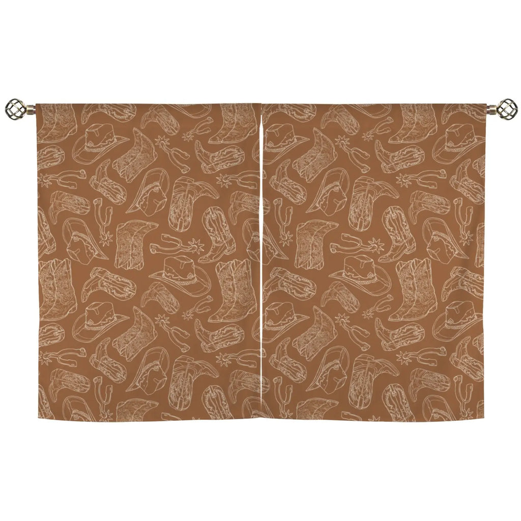 Western Print Curtains Window Curtain 28"x40" (2-Piece) Made in America Baha Ranch Western Wear