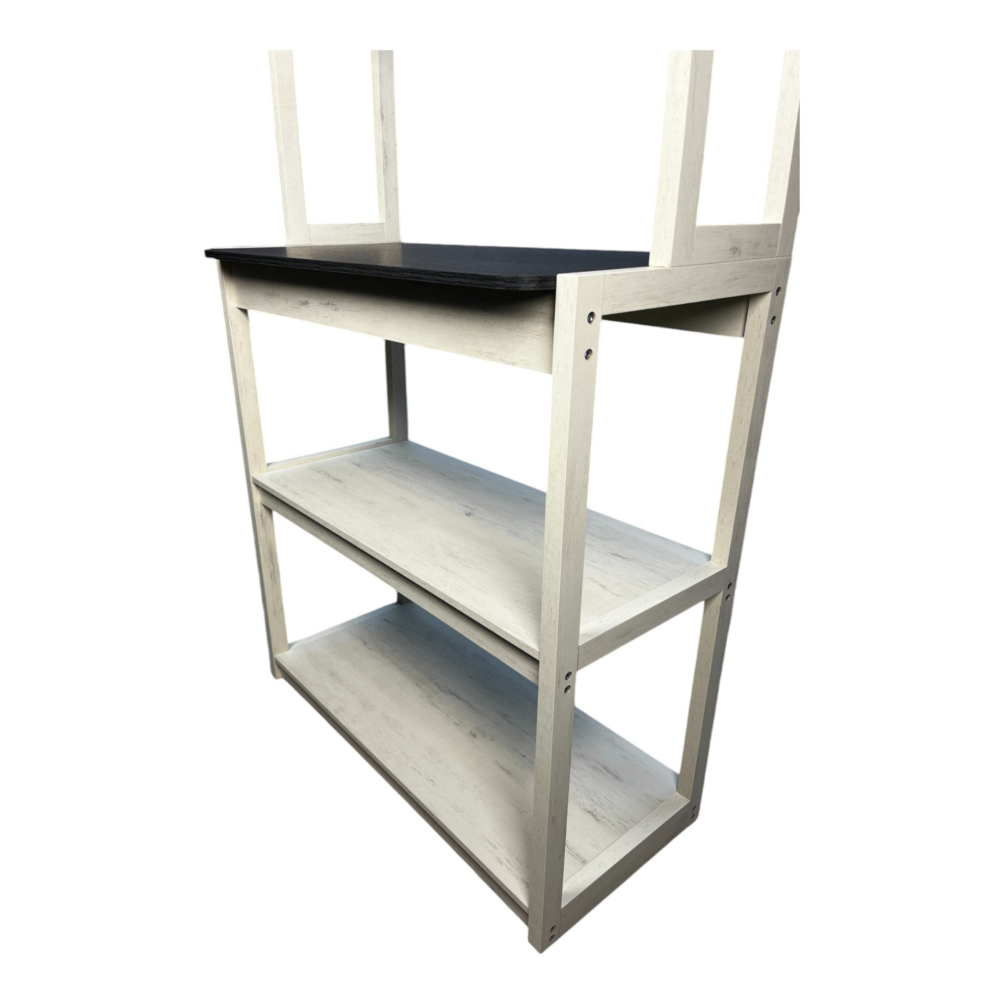 31.5' White and Black color 5-Tier Bakers Rack for Kitchen with Storage, Coffee Bar, Kitchen Shelves, Microwave Stand