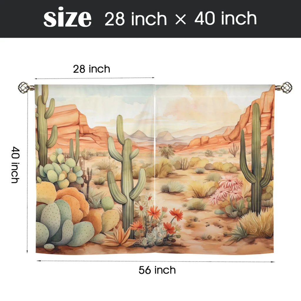 Watercolor Desert Curtains 28"x40" (2-Piece) Made in America Baha Ranch Western Wear