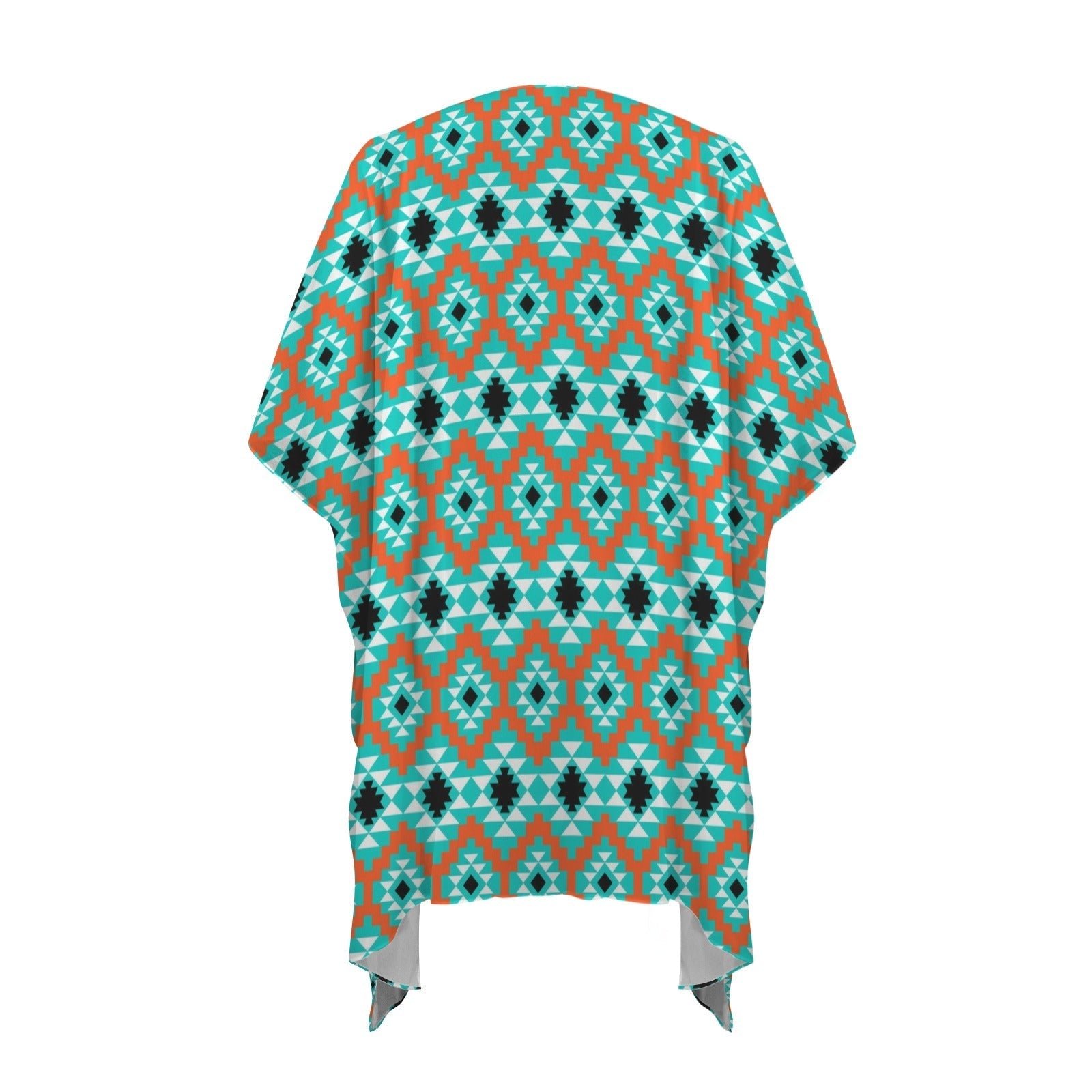 Baha Ranch Turquoise Aztec Duster Kimono Coverup Baha Ranch Western Wear