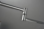 Wall mounted Pot Filler Faucet, Modern Brass Pot Filler Two-Attachment Wall Mount Folding Kitchen Pot Filler Swing Arm