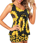 Baha Ranch Sunflowers Tankini & Boy Shorts Swim Set Baha Ranch Western Wear