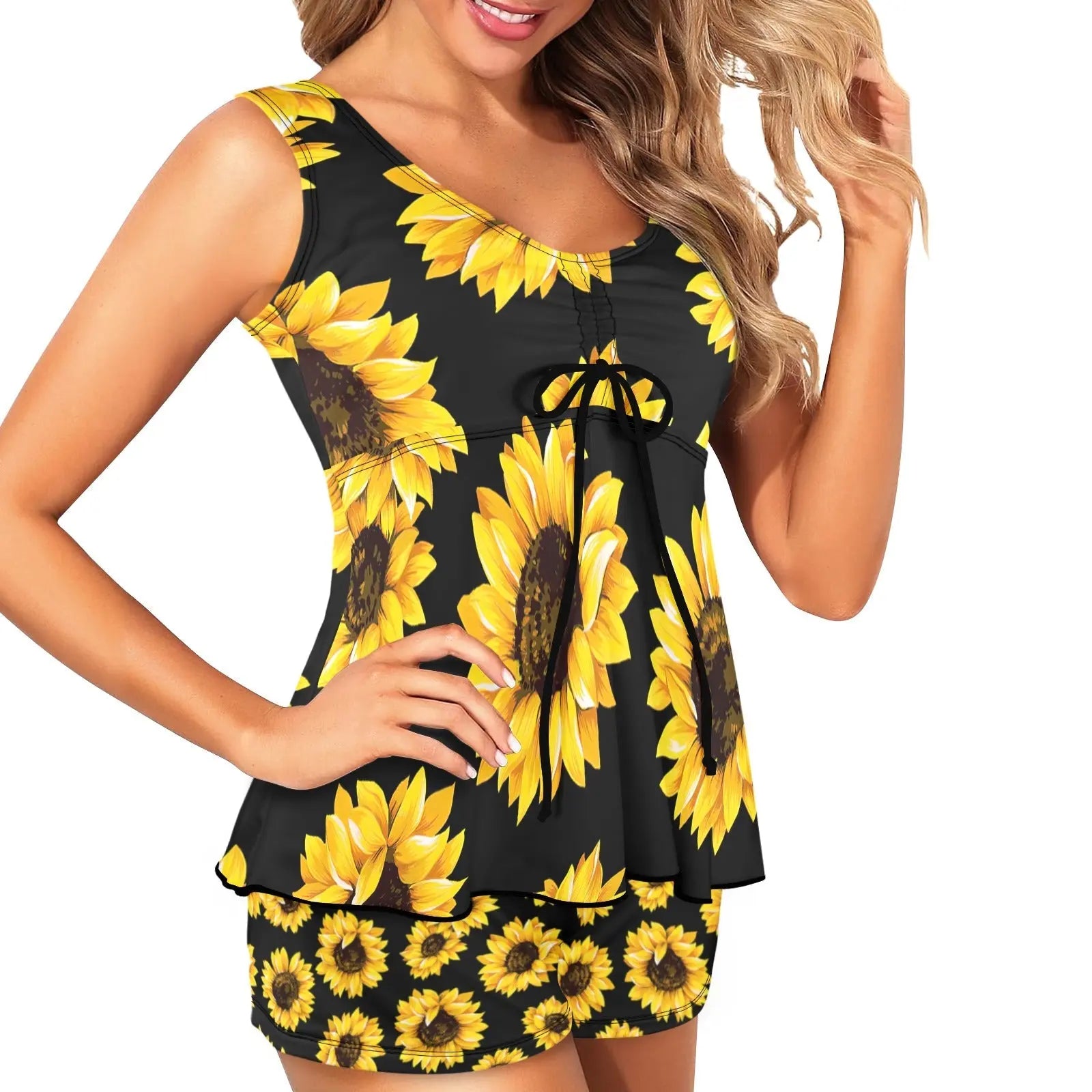 Baha Ranch Sunflowers Tankini & Boy Shorts Swim Set Baha Ranch Western Wear