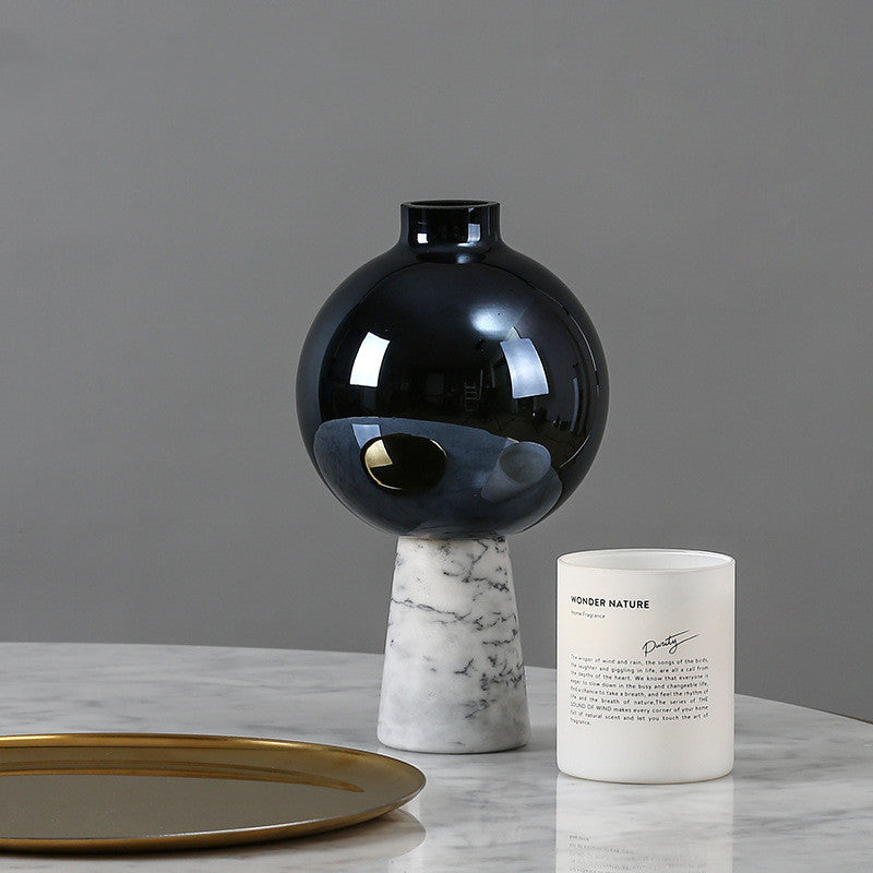 Home Fashion Marble Glass Vase Ornaments