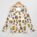 Baha Ranch Vintage Cowgirl Collage Western Print Long Sleeve Top Baha Ranch Western Wear