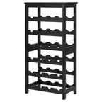 24 Bottle Detachable Wine Rack, 6-Tier Wine Bottle Holder, Freestanding Floor Display Wine Storage Shelves with Table Top, For Kitchen,Cellar,Bar,Dining Room,Living Room, Black