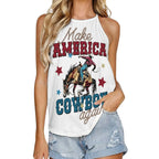 Make America Cowboy Again Rodeo Tank Baha Ranch Western Wear